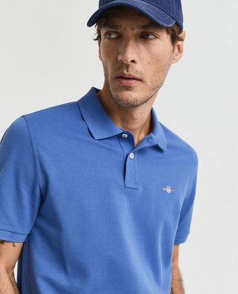 Gant shield piqué poloshirt kobaltblauw | Regular-fit