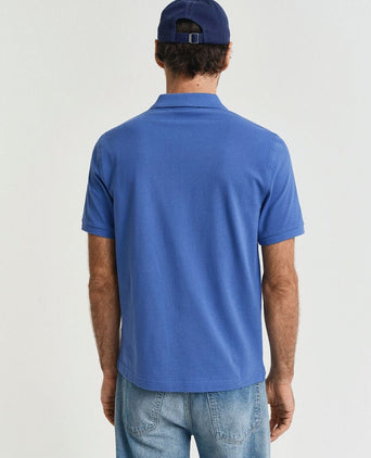 Gant shield piqué poloshirt kobaltblauw | Regular-fit