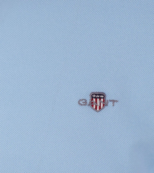 Gant shield piqué poloshirt lichtblauw | Regular-fit