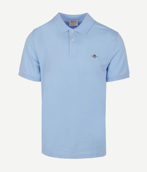 Shield piqué poloshirt lichtblauw