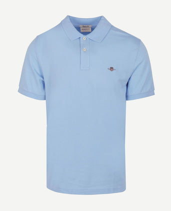 Shield piqué poloshirt lichtblauw