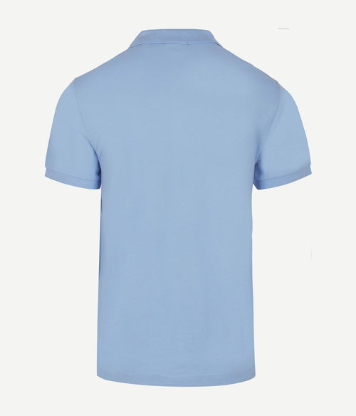 Shield piqué poloshirt lichtblauw