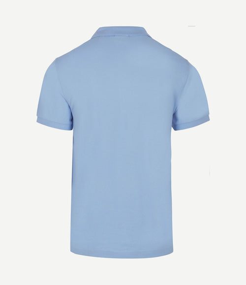 Shield piqué poloshirt lichtblauw