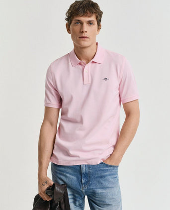 Shield piqué poloshirt lichtroze