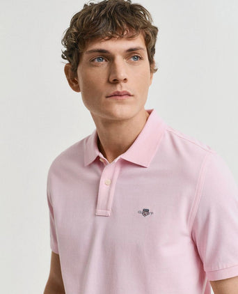 Shield piqué poloshirt lichtroze