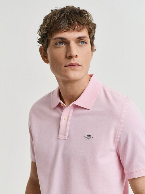 Shield piqué poloshirt lichtroze
