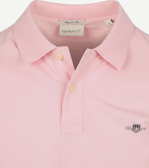 Shield piqué poloshirt lichtroze