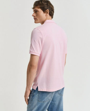 Shield piqué poloshirt lichtroze