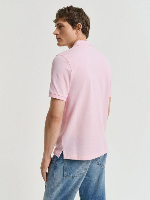 Shield piqué poloshirt lichtroze