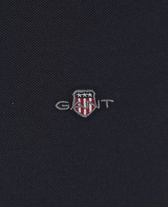 Shield piqué poloshirt donkerblauw