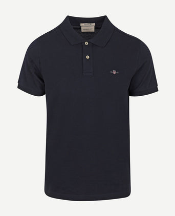 Shield piqué poloshirt donkerblauw