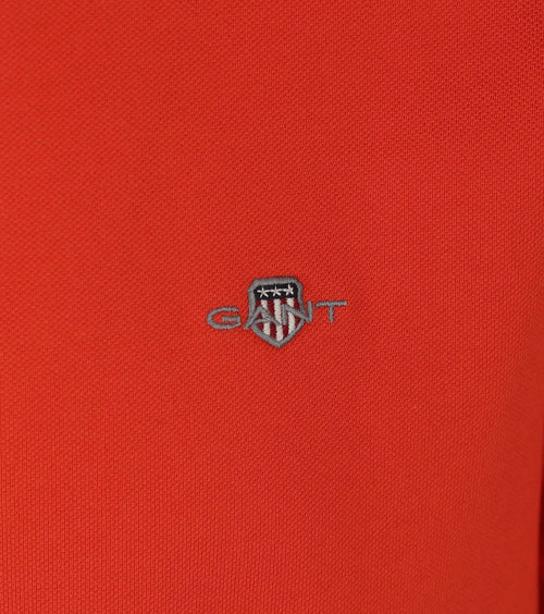Gant shield piqué poloshirt rood | Regular-fit