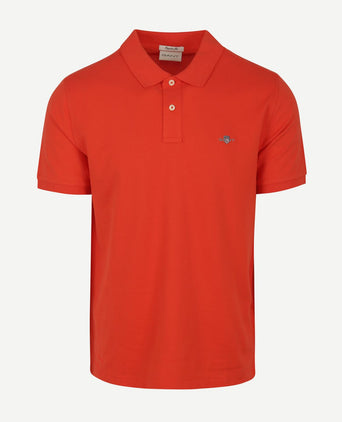 Gant shield piqué poloshirt rood | Regular-fit