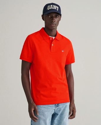 Gant shield piqué poloshirt rood | Regular-fit
