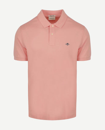 Shield piqué poloshirt roze