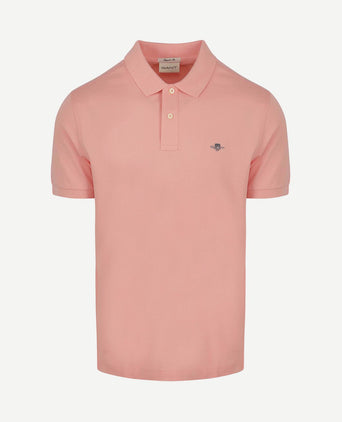 Shield piqué poloshirt roze