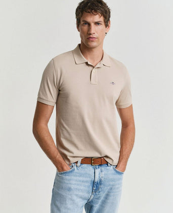 Gant shield piqué poloshirt sand | Regular-fit