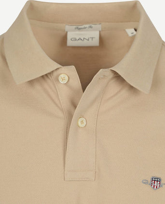 Gant shield piqué poloshirt sand | Regular-fit