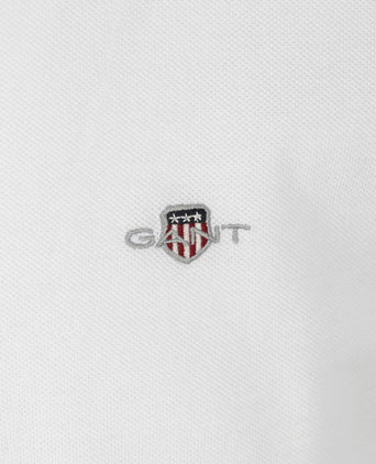 Gant shield piqué poloshirt wit | Regular-fit