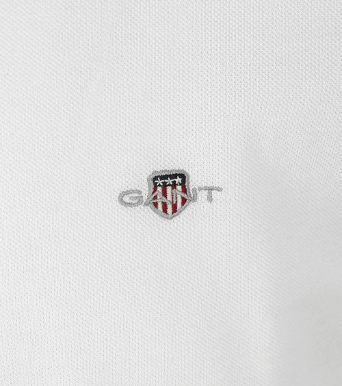 Gant shield piqué poloshirt wit | Regular-fit