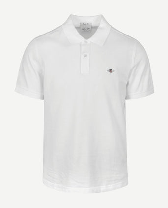 Shield piqué poloshirt wit