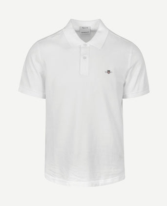 Shield piqué poloshirt wit