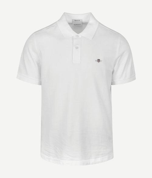 Gant shield piqué poloshirt wit | Regular-fit