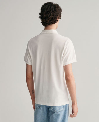 Gant shield piqué poloshirt wit | Regular-fit