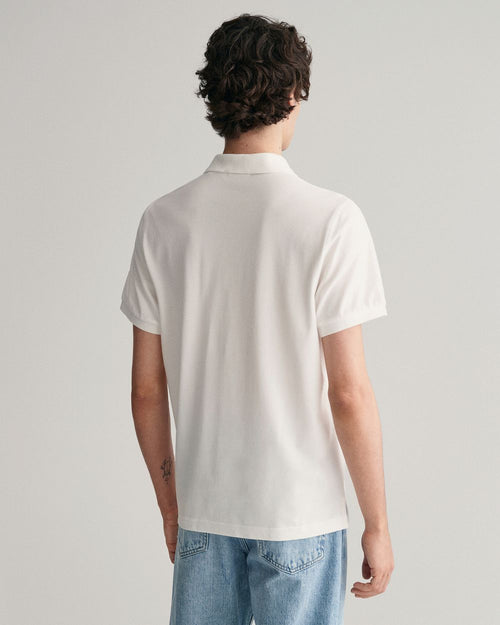 Gant shield piqué poloshirt wit | Regular-fit