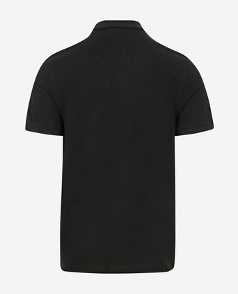 Shield piqué poloshirt zwart