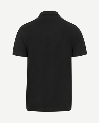 Shield piqué poloshirt zwart