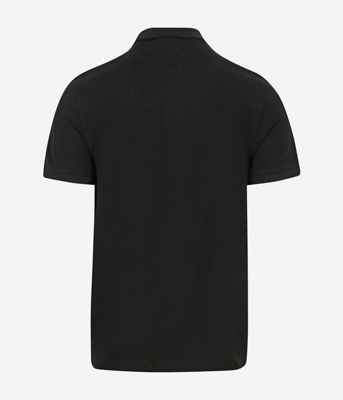 Shield piqué poloshirt zwart