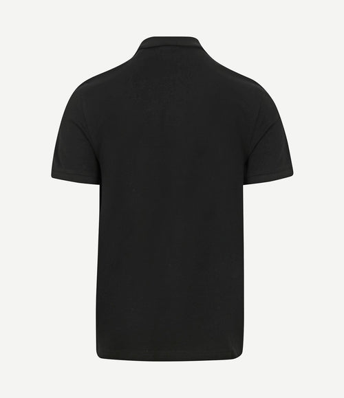 Shield piqué poloshirt zwart