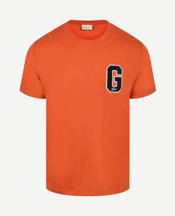 T-shirt g-badge logo oranje