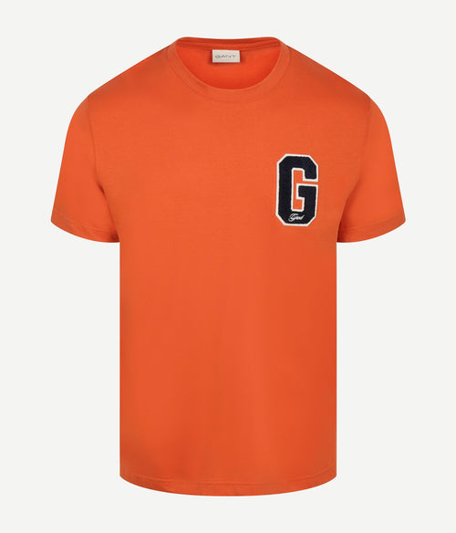 T-shirt g-badge logo oranje
