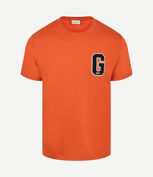 T-shirt g-badge logo oranje