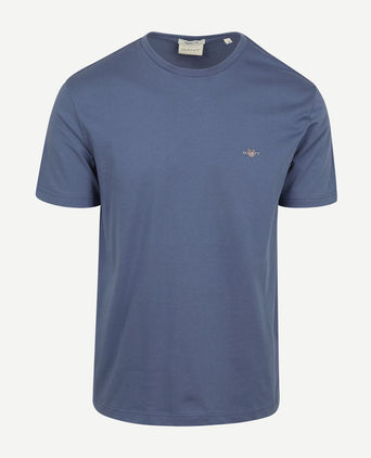 Gant t-shirt shield logo dusty donkerblauw | Regular-fit
