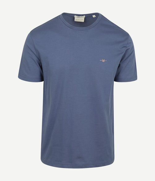 Gant t-shirt shield logo dusty donkerblauw | Regular-fit