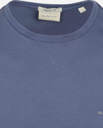Gant t-shirt shield logo dusty donkerblauw | Regular-fit