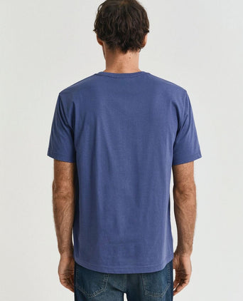 Gant t-shirt shield logo dusty donkerblauw | Regular-fit