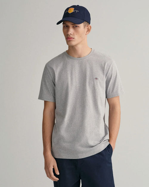 Gant t-shirt shield logo grijs | Regular-fit