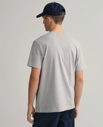 Gant t-shirt shield logo grijs | Regular-fit