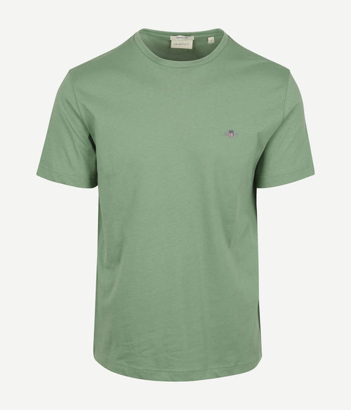 Gant t-shirt shield logo groen | Regular-fit