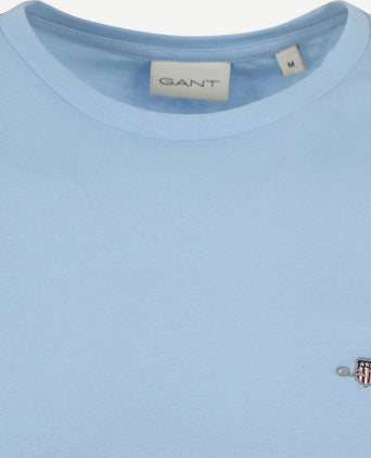 Gant t-shirt shield logo lichtblauw | Regular-fit