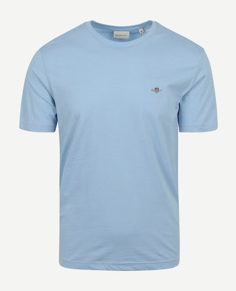 T-shirt shield logo lichtblauw