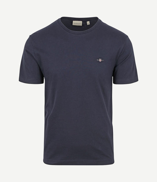 T-shirt shield logo donkerblauw