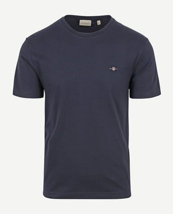 T-shirt shield logo donkerblauw