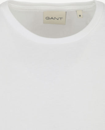 Gant t-shirt shield logo wit | Regular-fit