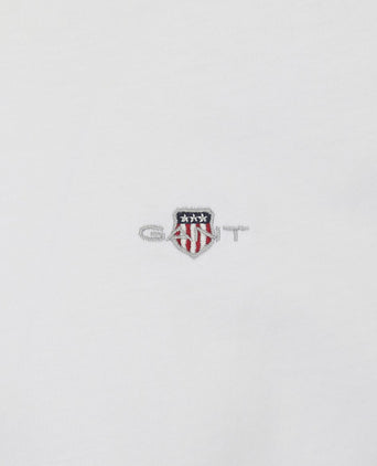 Gant t-shirt shield logo wit | Regular-fit