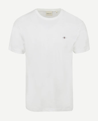 Gant t-shirt shield logo wit | Regular-fit